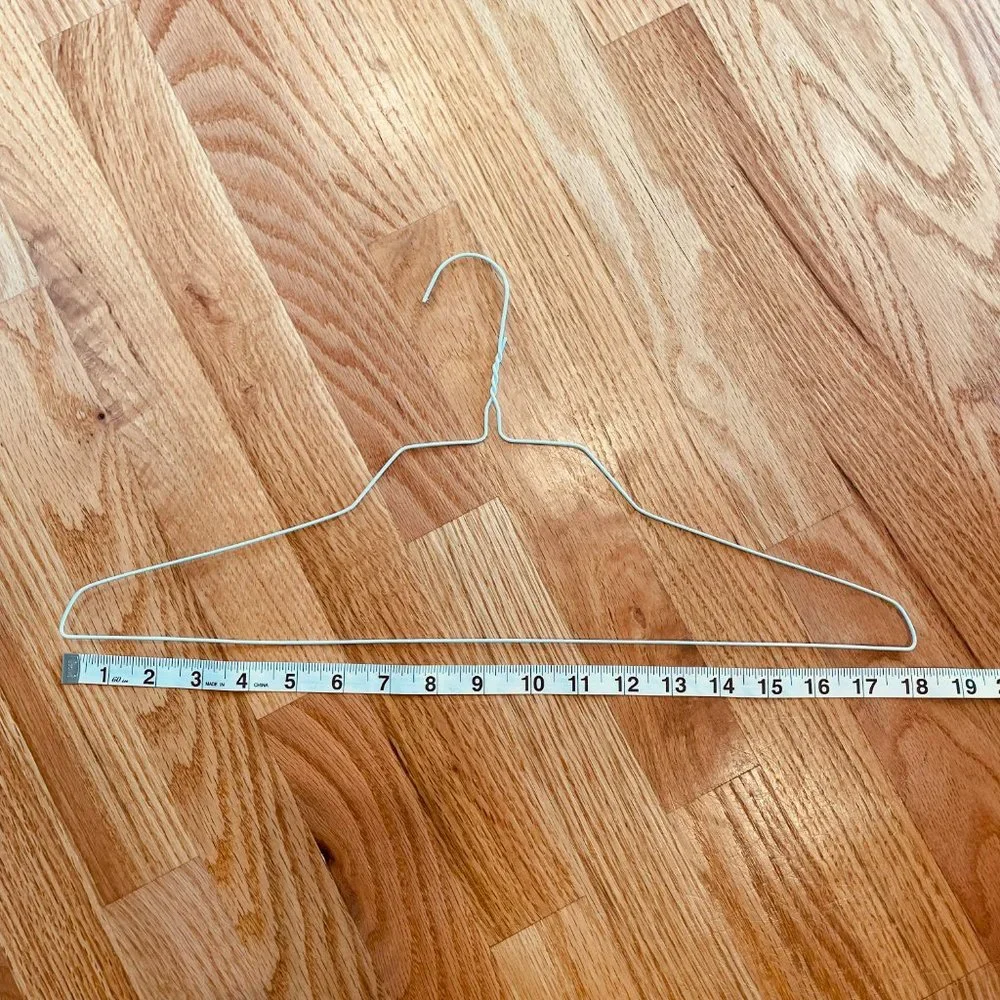 20 Total 10 White Wire 18” Clothes Hangers & 10 Sweater Pants 16” Cardboard Tube